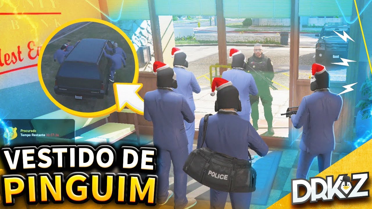 ROUBAMOS O BANCO VESTIDO DE PINGUIN  - GTA V RP CIDADE ALTA l MELHORES MOMENTOS!