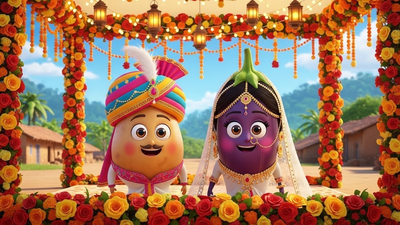 Aaloo aur Baingan ki Shaadi 🥔💍🍆 | Funny Vegetable Song for Kids | Junior Joy