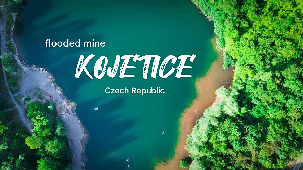 Breathtaking 4K Drone Flight over Flooded Quarry Kojetice (CZ) (+ Meditative Music)