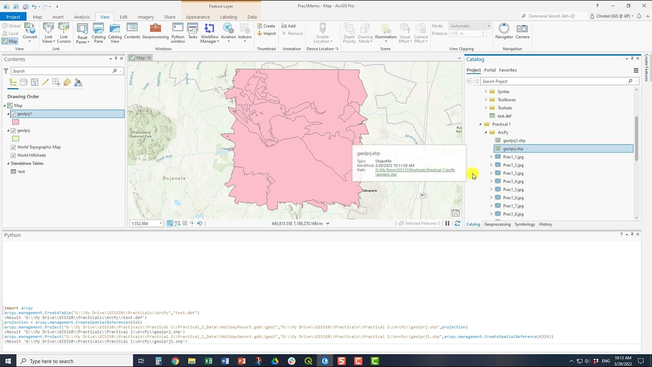 ArcGIS Pro Basics of the Python Window