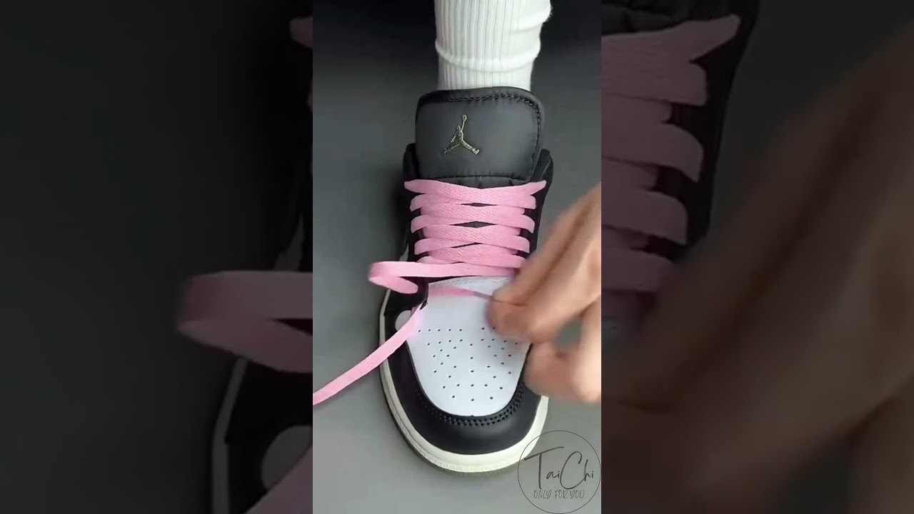 How to Lace Up Your Air Jordan 1 Low to tie your shoelaces #shoes #sneakers #pink #nikeaj1 #fashion