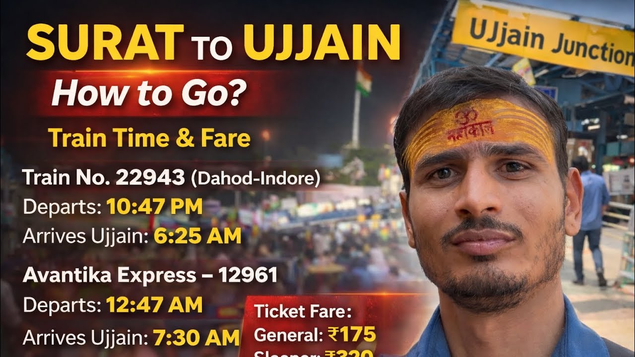 How to Go Ujjain from Surat | Train Schedule & Ticket Price