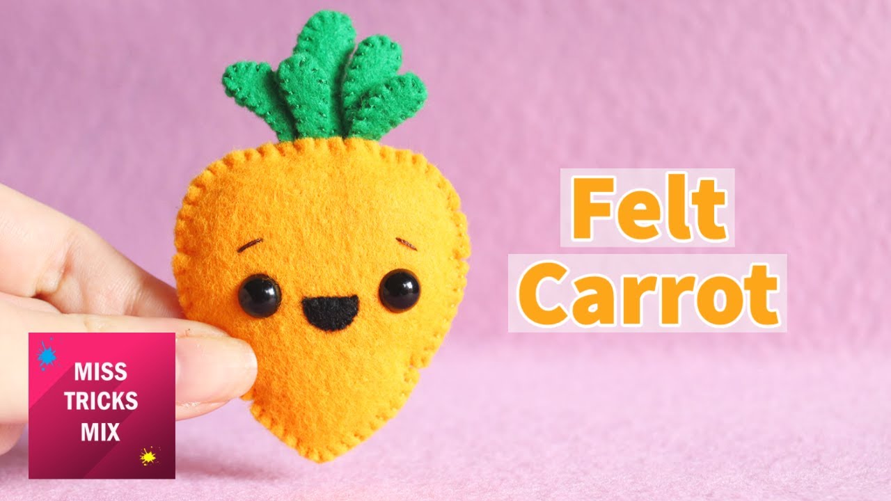 DIY: Cute Carrot Felt Plush | Kawaii Crafts | Easter Crafts.