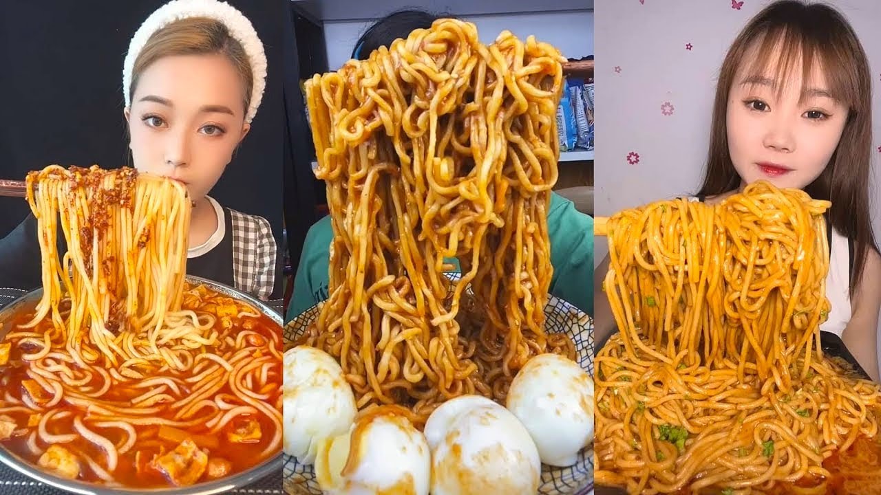 asmr eating chinese food mukbang | 중국음식 먹기 도전 | 매운 라면 리얼사운드 | 라면도전/라면먹방/중국면계란 먹방 | 중국인 면 먹방