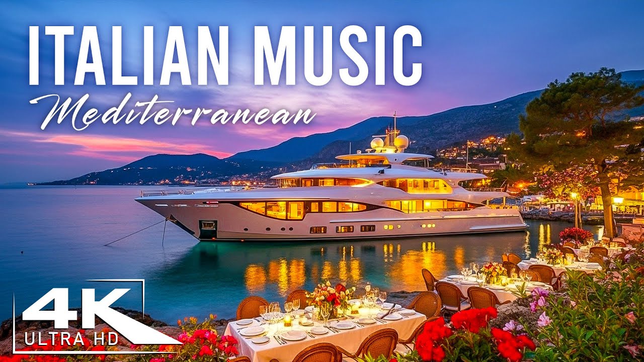Romantic Vibes & Mediterranean Music🎶 2+ Hours Relaxing Italy Coast & Lake Como Ambience 4K