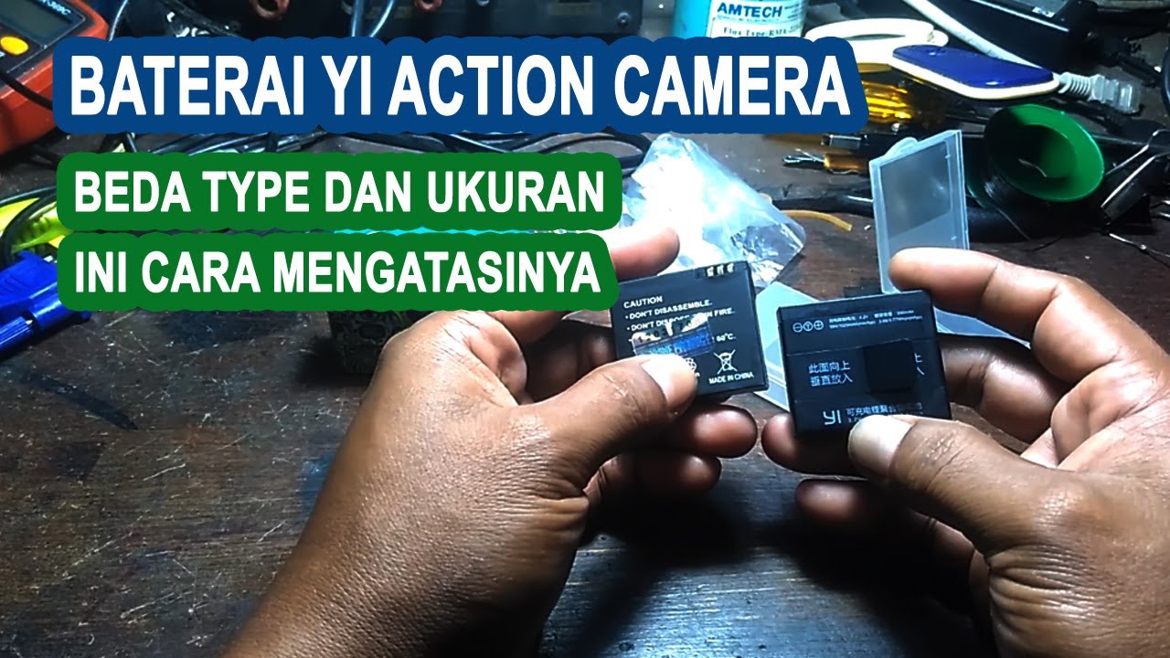 Cara ganti baterai yi action camera dengan baterai beda type