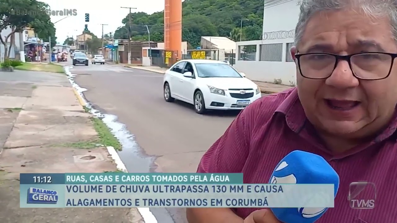 Volume de chuva ultrapassa 130 mm e causa alagamentos e transtornos em Corumbá