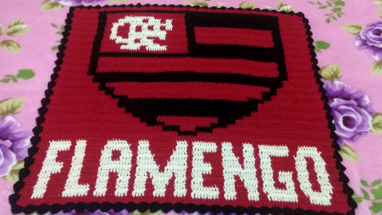 Tapete de crochê time flamengo