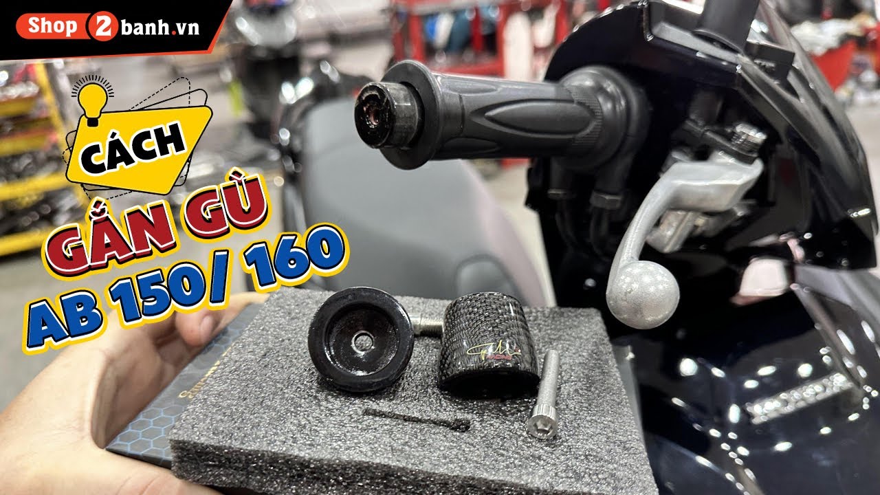 Hướng dẫn thay gù cho Honda AB 150, 160 có phần ghi đông dài, gù nhựa lõm
