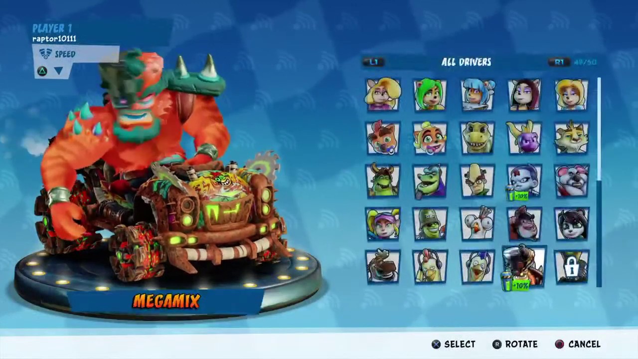CRASH TEAM RACING odblokowuję postać NIGHTMARE MEGAMIX gameplay PS4 PRO Raptor10111
