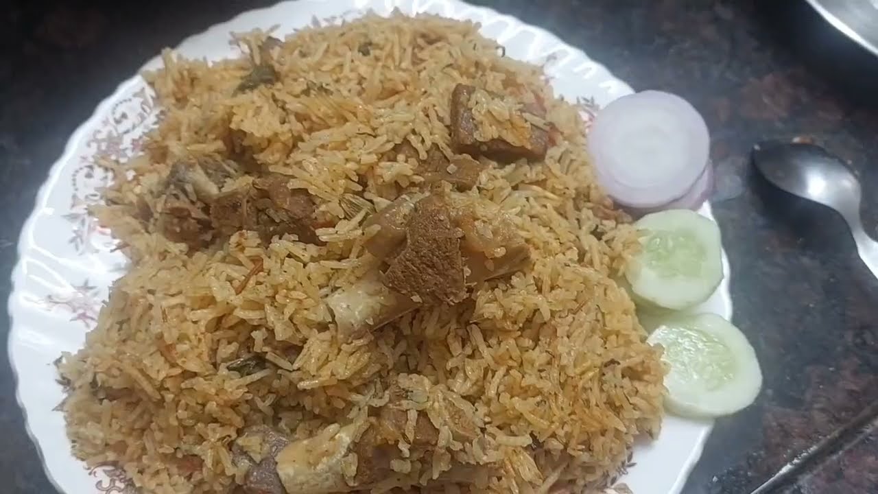 Hyderabadi famous perfect 👌 2kg ki mutton tahari ki recipe 😋 #viral video 