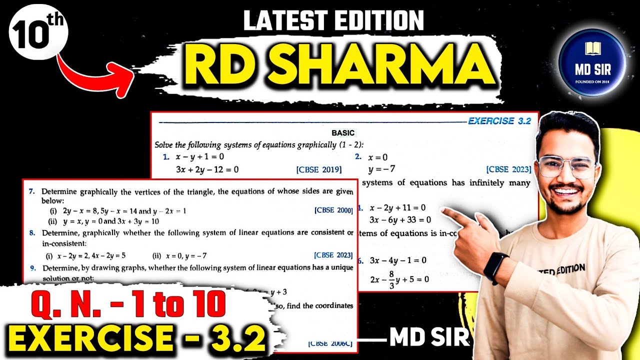 RD Sharma Class 10 Chapter 3 | Pair of Linear Equations in Two Variables | Exercise 3.2