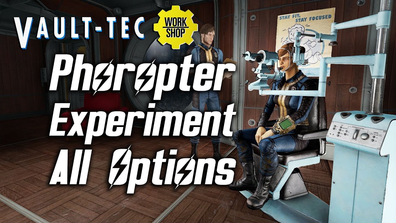Fallout 4 Vault-Tec DLC - Phoropter Experiment - All Options & Reactions