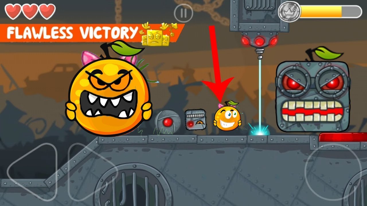 Baby C.Orange Ball kicks the BOSS in Red Ball 4 Volume 3 in Box Factory