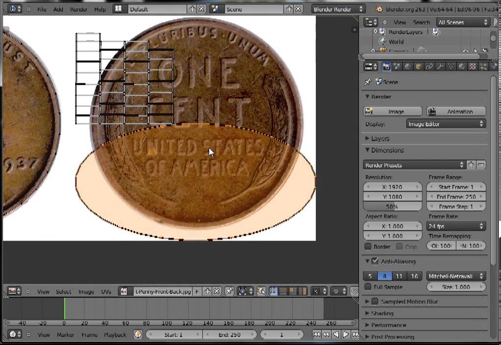 Blender Tutorial : Make a Coin in Blender 2.63