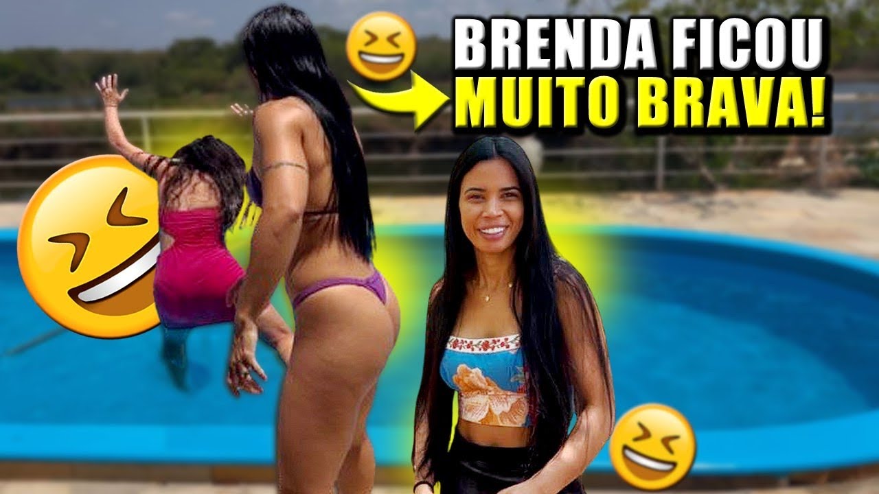 VANESSA E TATIANE EMPURRAM BRENDA NA PISCINA