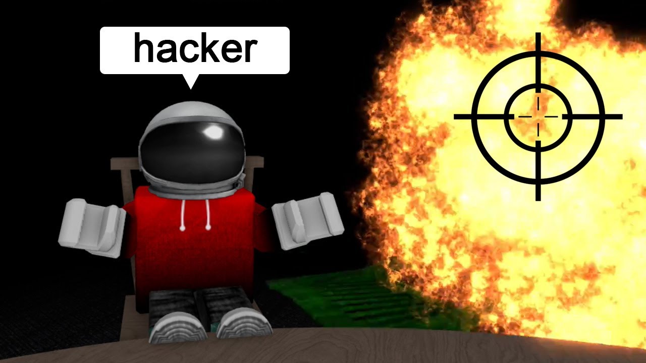 Funny AIMBOT hacker destroys server in Roblox