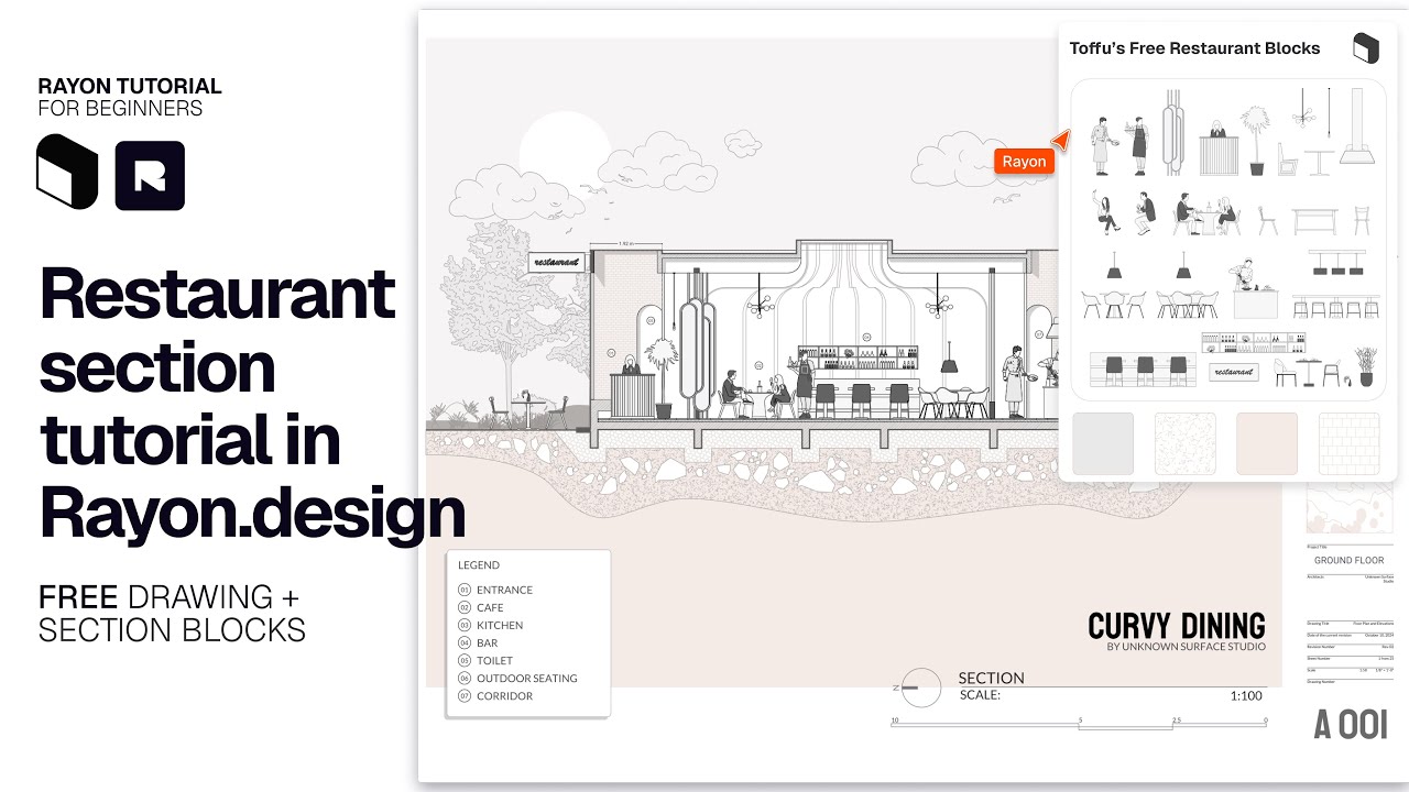 Detailed Section with Rayon.design | Technical Drawing Tutorial For Beginner Architects+ FREE Blocks