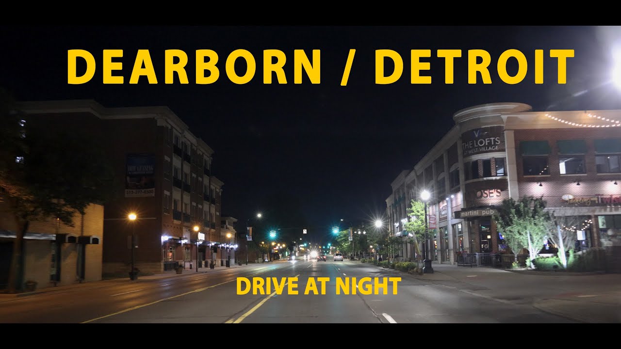 Dearborn | Detroit Night Drive 8K