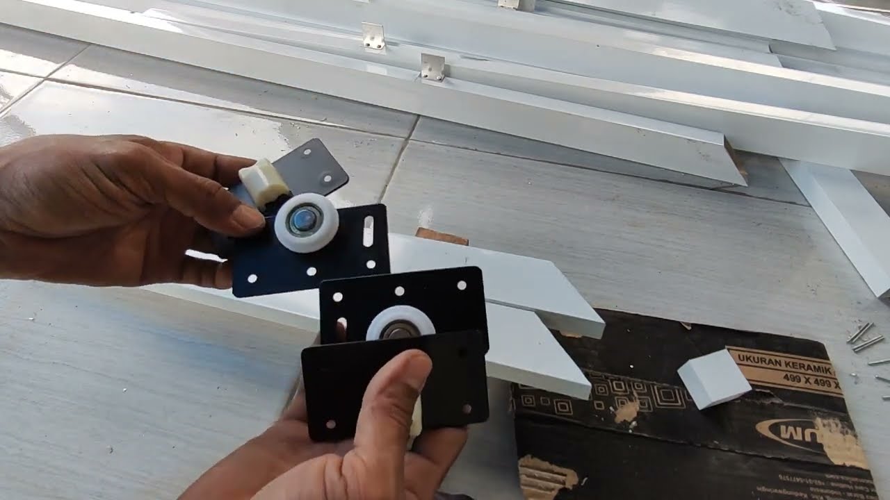 cara memasang roda sliding lemari #alumunium #kaca || tipe roda huben sd-380
