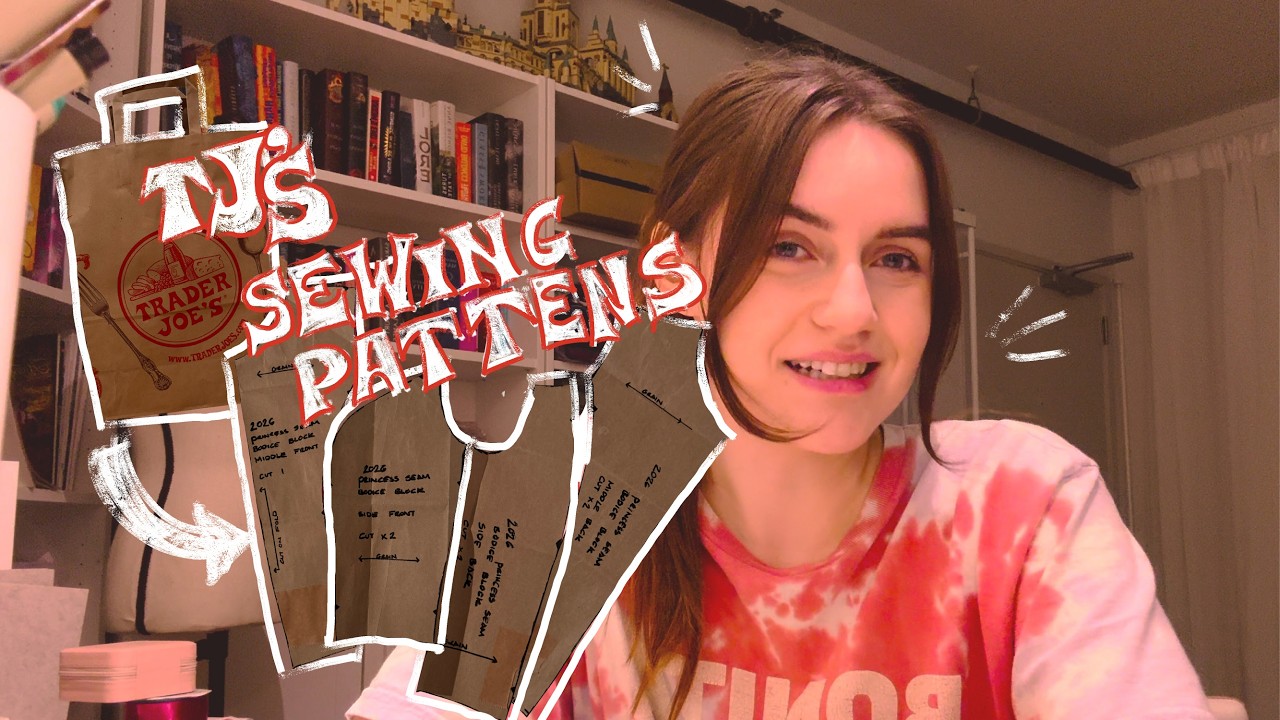 turning TRADER JOES BAGS into SEWING PATTERNS!