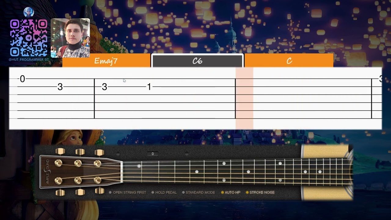 🎸 Tangled - I See the Light - EASY Guitar tutorial (TAB AND CHORDS) Ⓜ️