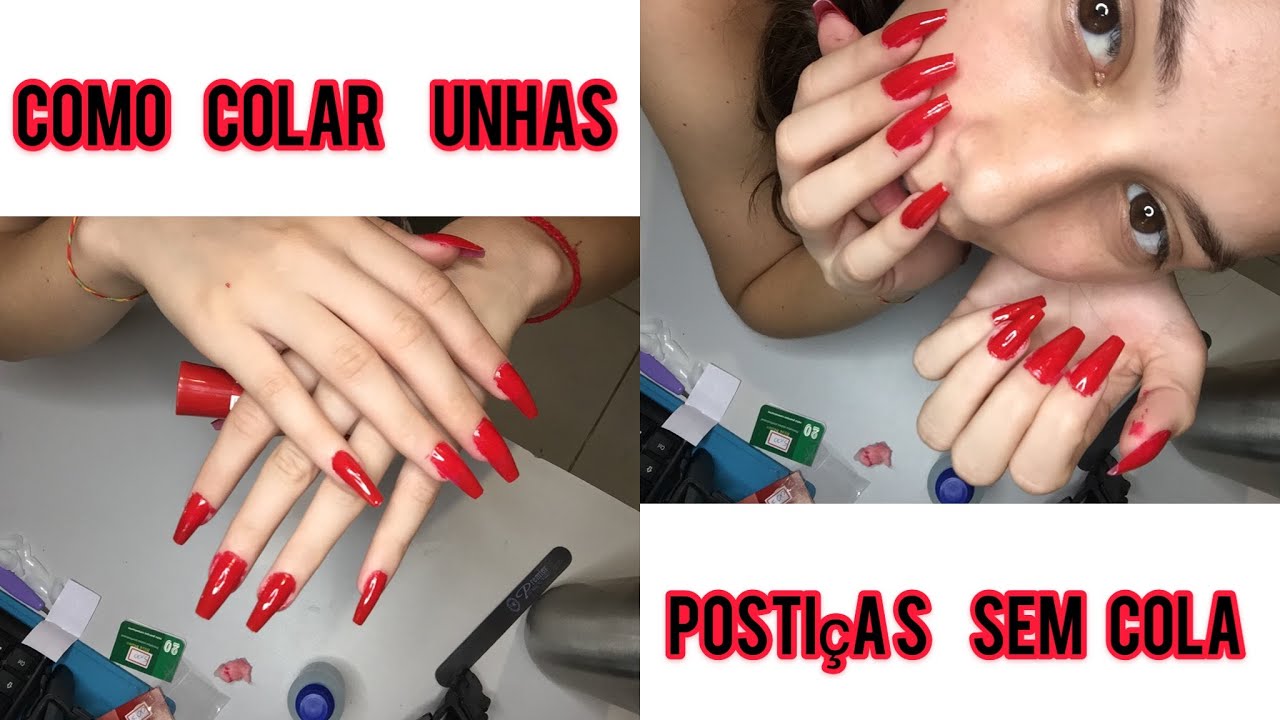 COMO COLAR UNHAS POSTIÇAS SEM COLA | FÁCIL 2022!!!