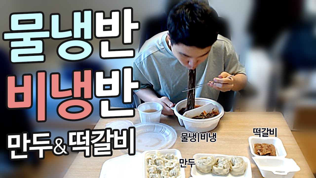 [얍얍/먹방] 물냉면 비빔냉면 & 만두 & 떡갈비 먹방