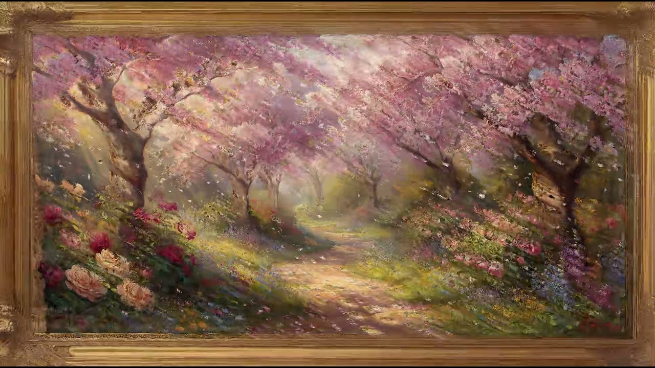 Easter Spring Frame TV Art 4K | Rose Gardens, Cherry Blossoms & Spring Bunny | 1 Hour