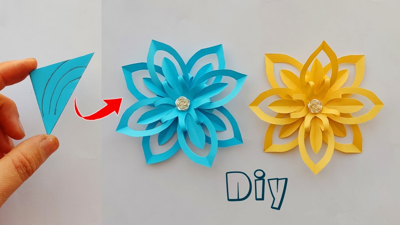 2 Ideas, easy making Diwali paper flower decoration 💥| How To Make Paper Flower Easy