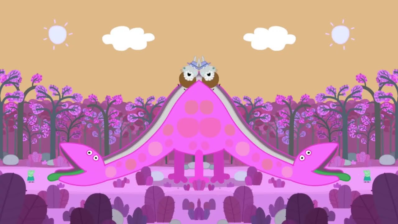 [Peppa Pig] Ginormous Dinosaur Slide! Ahhhhh!🦖🛝😮 (Sponsored By Klasky Csupo Effects)
