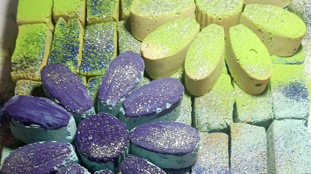 Soft crispy dusty blue and green gymchalk reform crush/ASMR/oddly satisfying/pls subscribe 🙏