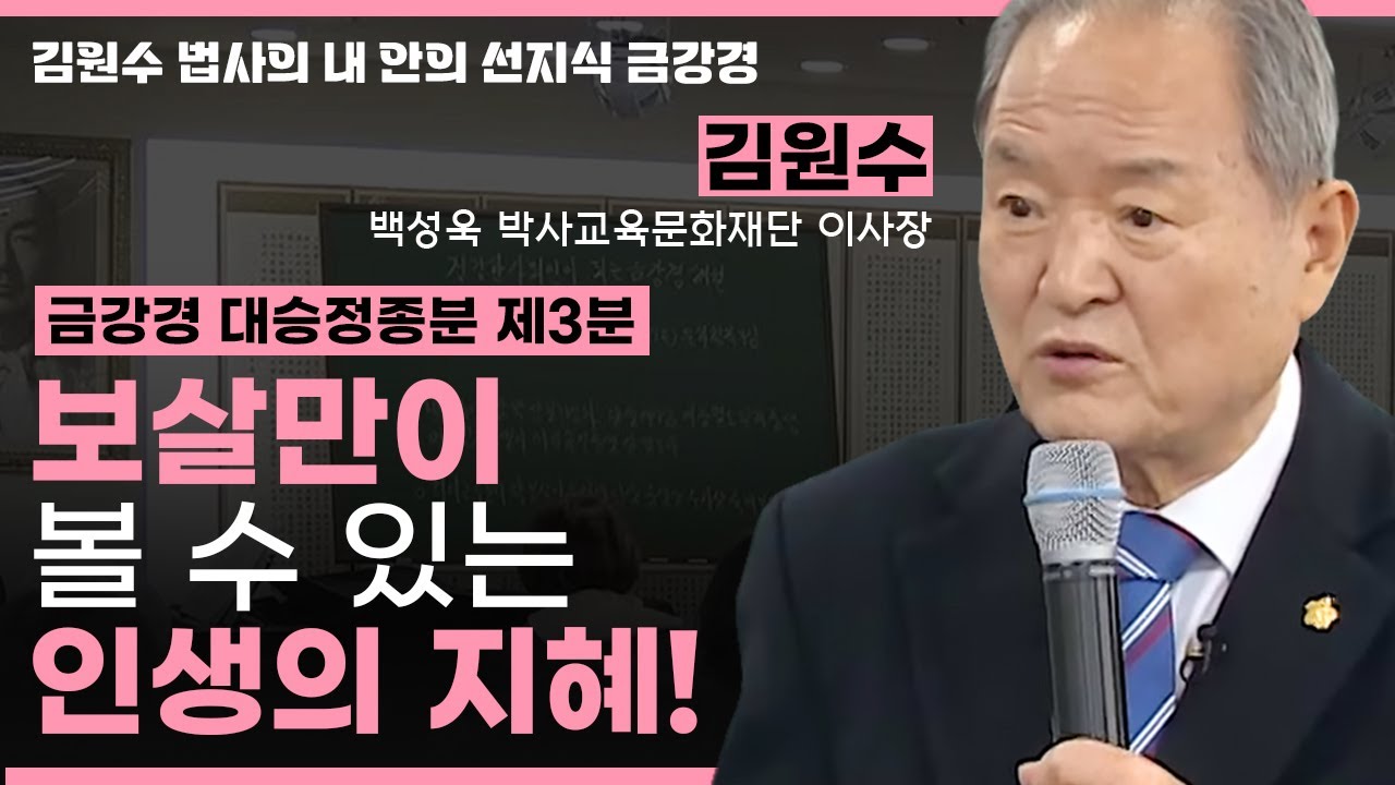 보살님만이 볼 수 있는 지혜가 있다?ㅣ금강경 대승정종분 (제3분) [김원수 법사의 내안의 선지식 금강경 265회]