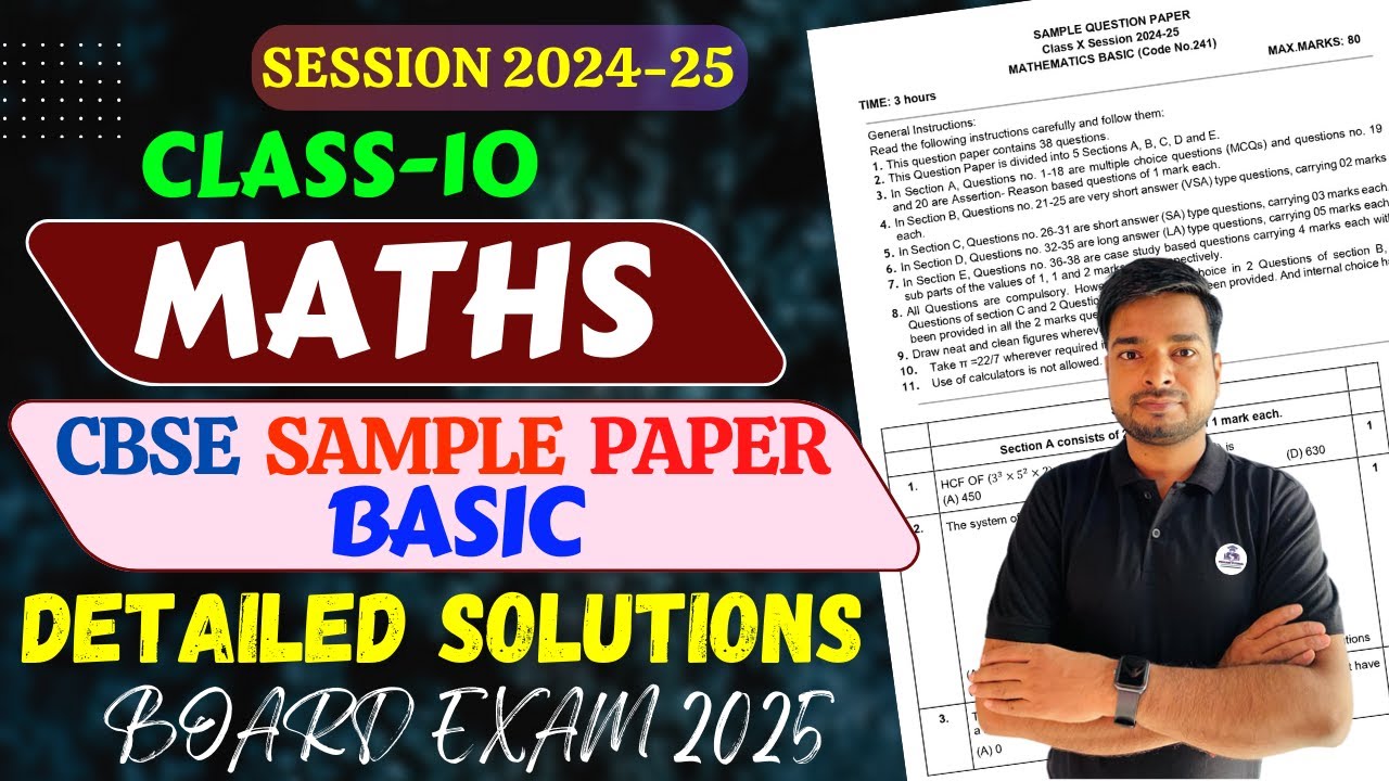 CBSE Class 10 Maths Basic Sample Paper 2024-25 with Solution Maths Basic sample paper class 10