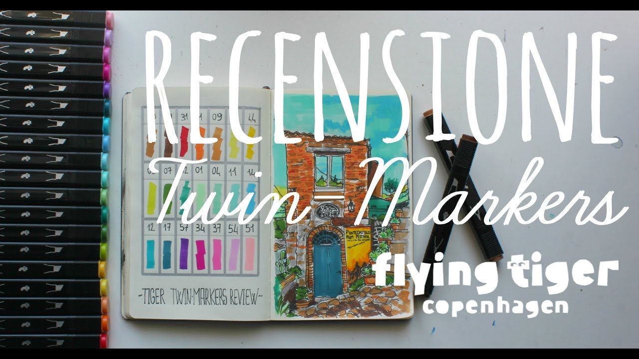 RECENSIONE TWIN MARKERS di TIGER! ( Twin Markers COPIC Review - Flyng Tiger Copenhagen )
