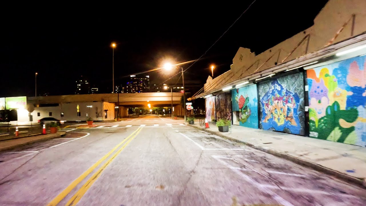 Tampa Streets At Night After Hurricane Milton 4K