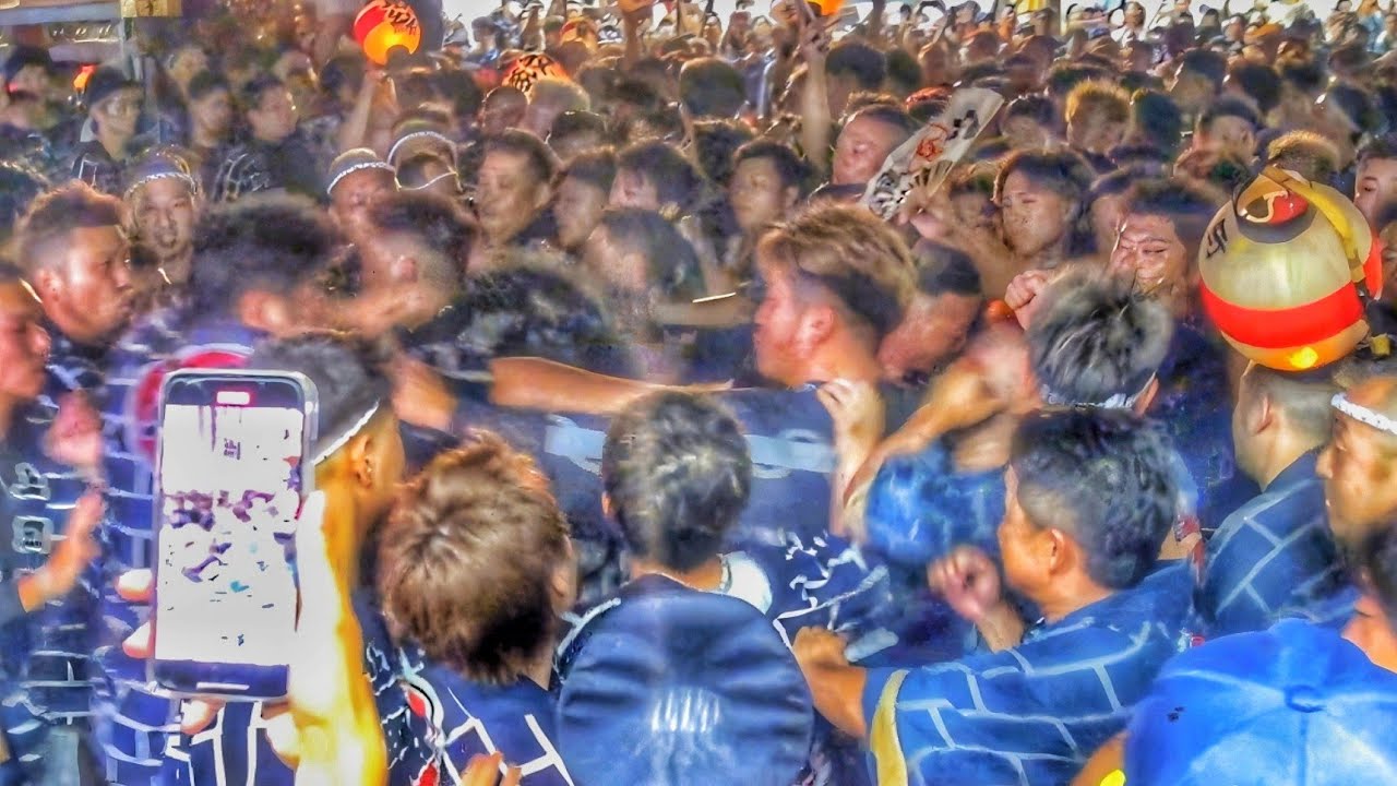 2024.8.29 新発田祭り2024 帰り台輪/喧嘩台輪 喧嘩·あおり 中央町交差点  新潟県 新発田市 (下町·上町·泉町)