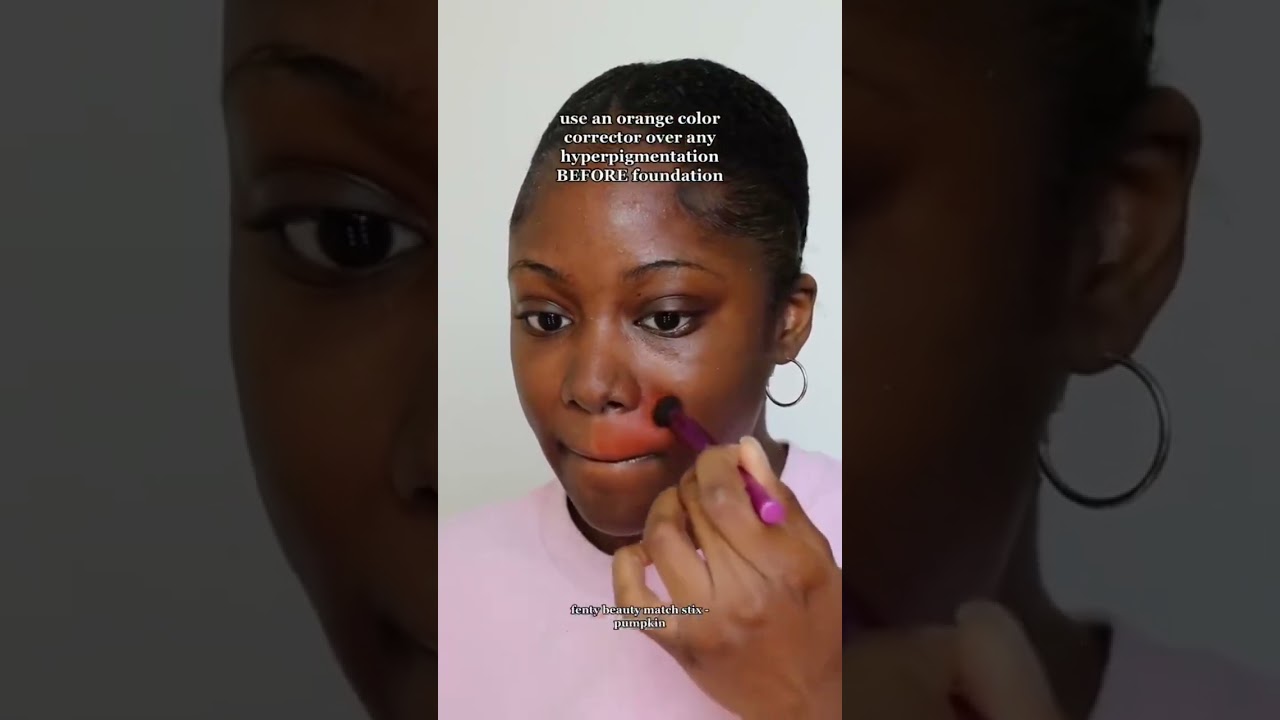 How to correct hyperpigmentation for even foundation application with orange color corrector! 👀