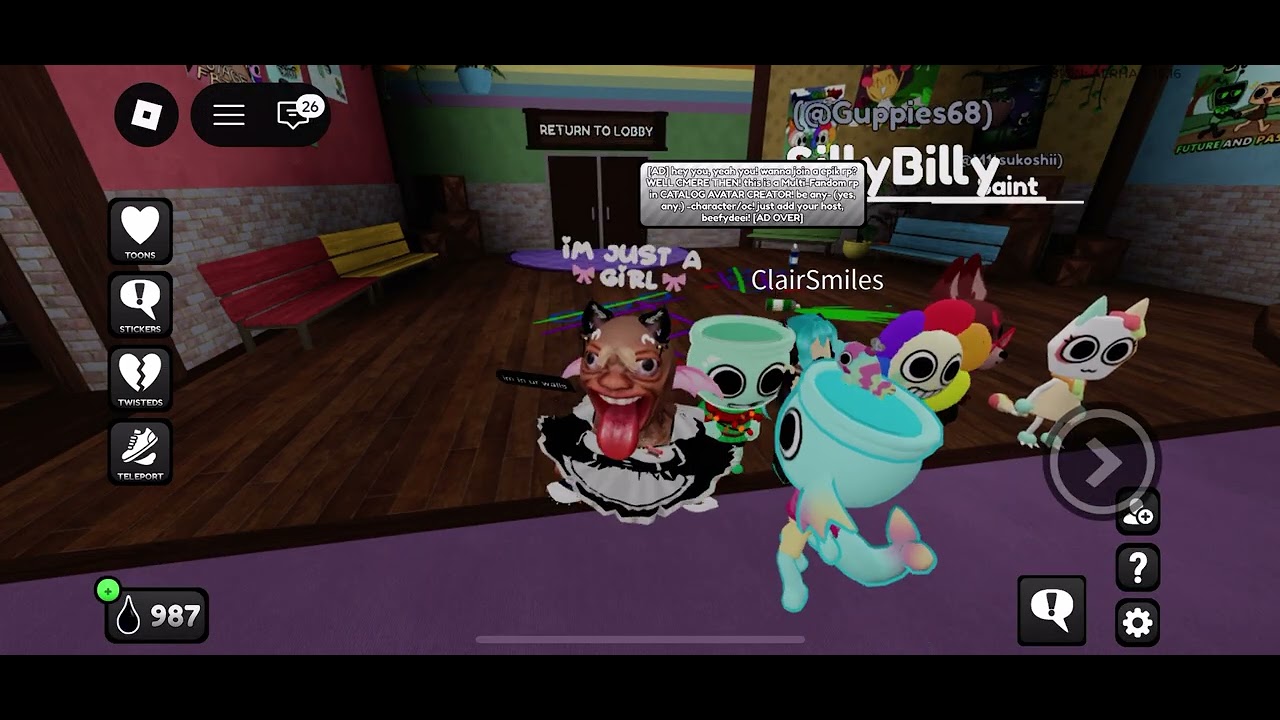 ~How I glitched my Roblox avatar into dandy’s world roleplay XD~