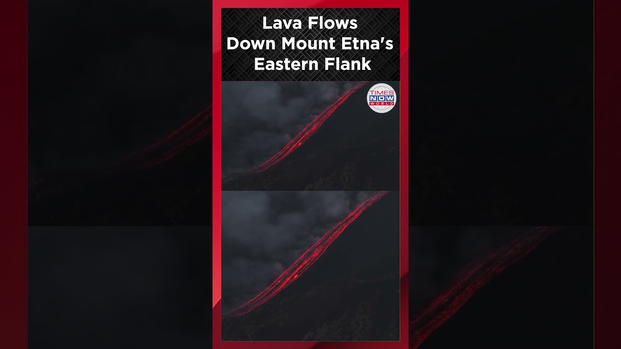 WATCH: Glowing Lava Pours Down Etna's Eastern Flank | Mount Etna 2026 #shorts