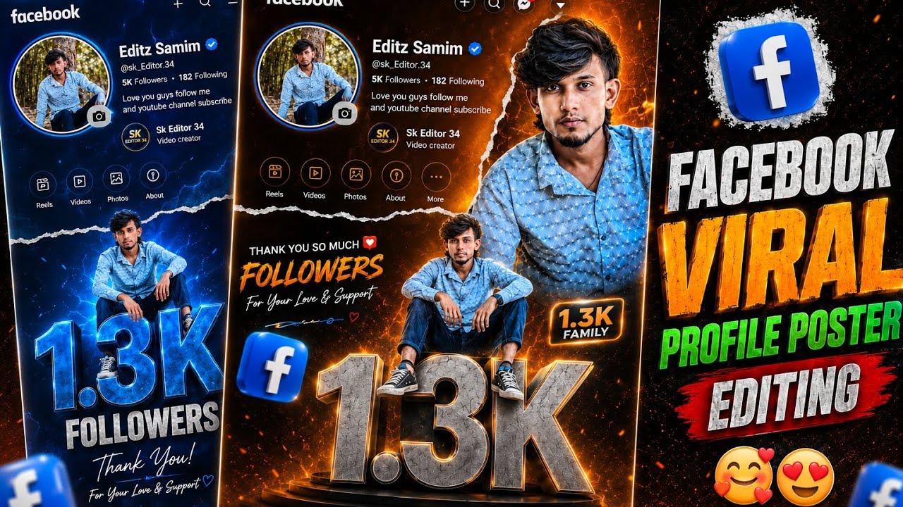 Facebook Milestone Poster Kaise Banaye || facebook Profile Followers Poster Editing#aiphotoediting