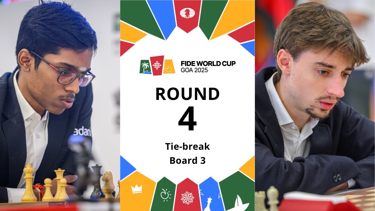 🇮🇳  Praggnanandhaa R – Daniil Dubov | FIDE World Cup 2025 | Round 4 | Tie-break | Board 3