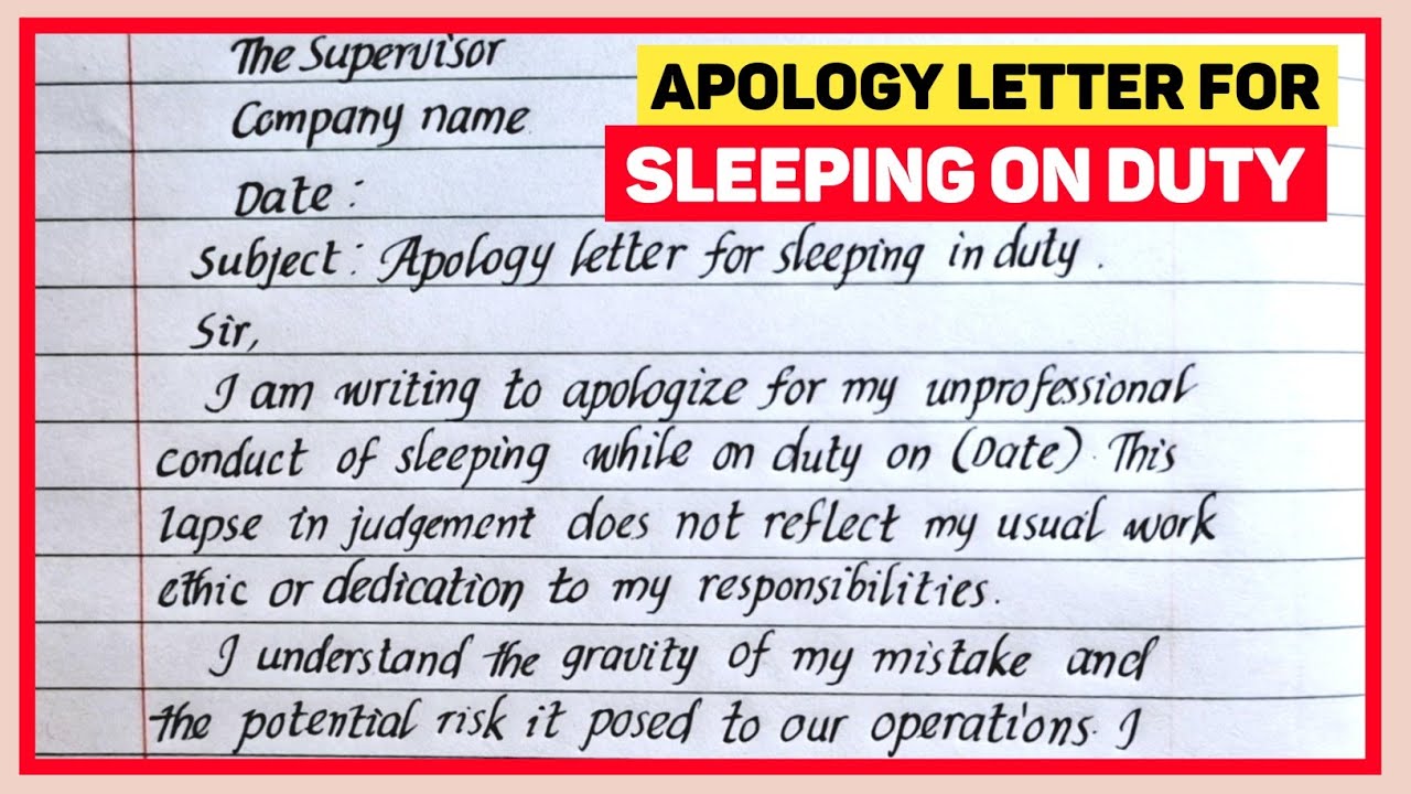 Apology letter for sleeping on duty #apologyletter