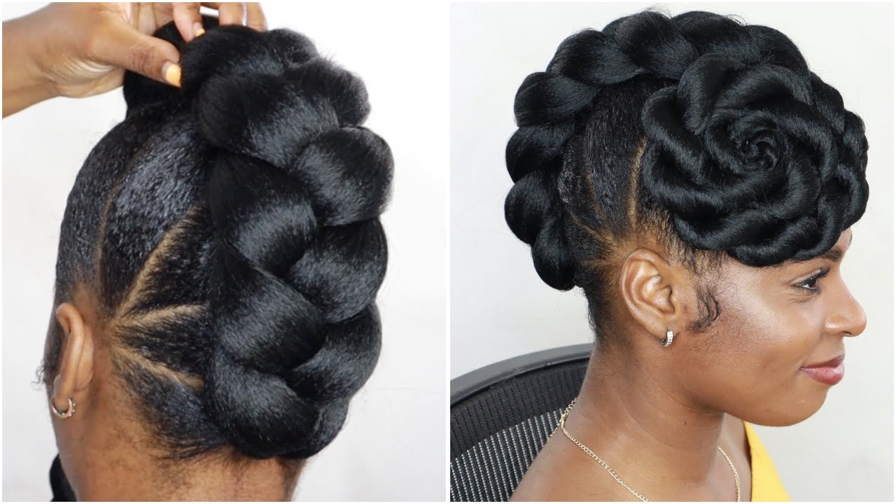 $1 Braided updo using braiding hair | updo hairstyles