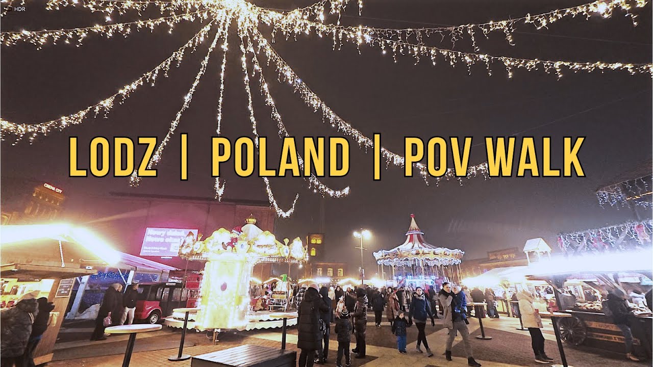 Lodz Christmas Market Night Walk POV 🎄 | Plac Wolności → Manufaktura | Winter Atmosphere