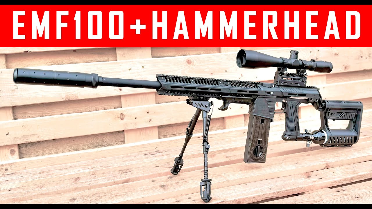 Sniper Shot Test Hammerhead Rifled Barrel With EMF100 - Sniper Style Paintball Gun #mcs