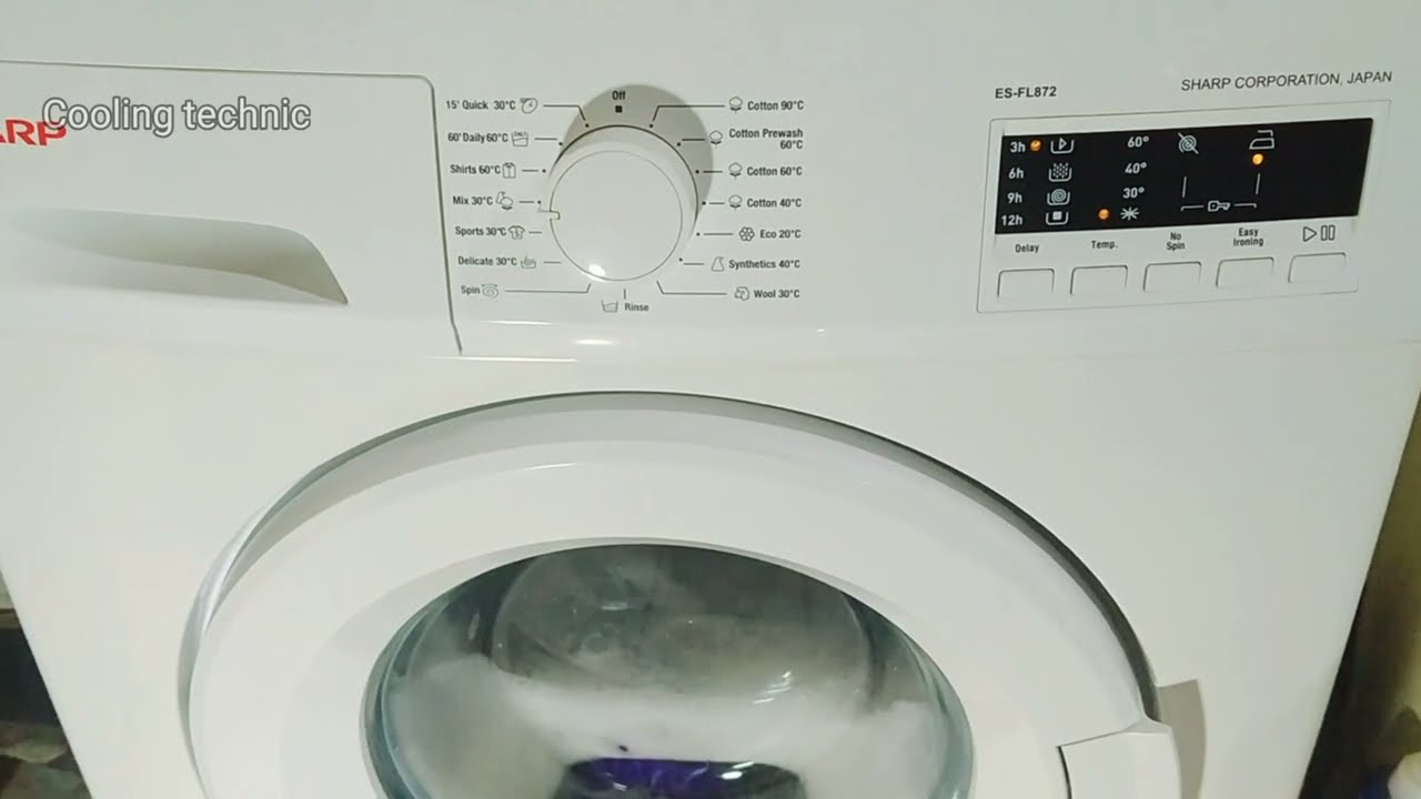 Cara pakai mesin cuci sharp front loading dan lama waktu pencucian &  child lock 