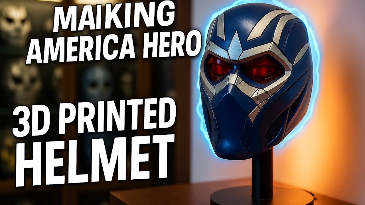 I 3D Printed Captain America New Helmet With Resin And PLA And The Help Of My New Sponsor 