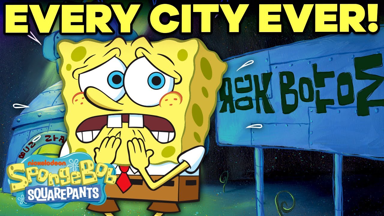 Bikini Bottom to Rock Bottom! 🏢 Every CITY Ever | SpongeBob