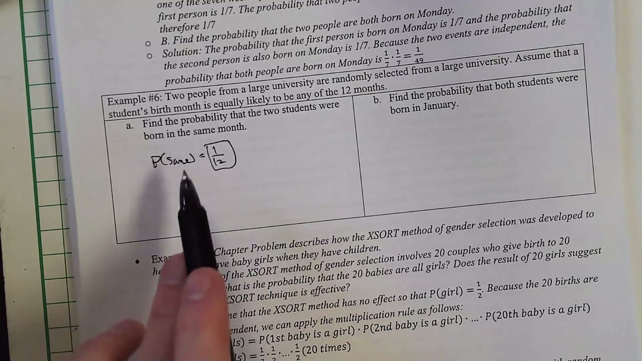 STAT 2163 Lesson 4.2 Example #6 Independent Events